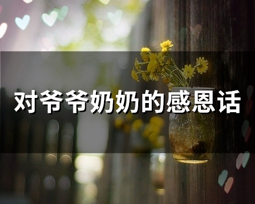 对爷爷奶奶的感恩话(86句) 对爷爷奶奶的感恩话(86句)