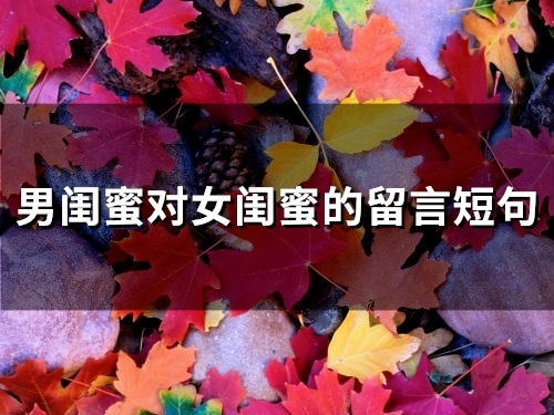 男闺蜜对女闺蜜的留言短句(66句) 男闺蜜对女闺蜜的留言短句(66句)