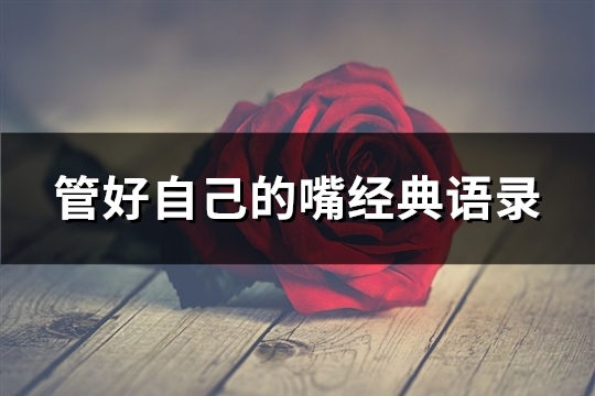 管好自己的嘴经典语录(通用92句)