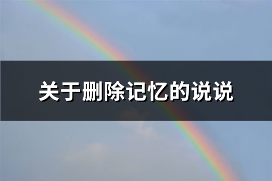 关于删除记忆的说说(32句)