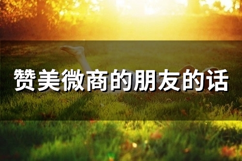 赞美微商的朋友的话(精选67句)