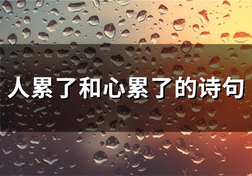 人累了和心累了的诗句(23句)