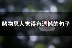 睹物思人觉得有遗憾的句子(精选100句)