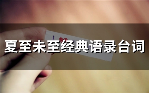 夏至未至经典语录台词(精选97句)
