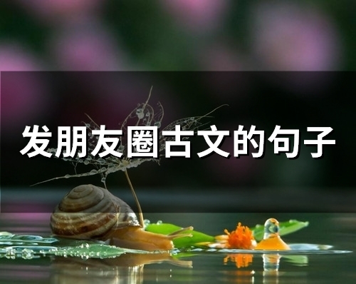 发朋友圈古文的句子(精选87句)