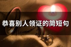 恭喜别人领证的简短句(51句)