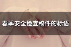 春季安全检查稿件的标语(65句)