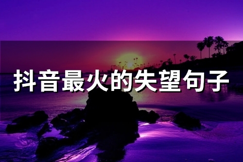 抖音最火的失望句子(精选67句) 抖音最火的失望句子(精选67句)