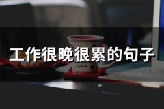 工作很晚很累的句子(精选73句)
