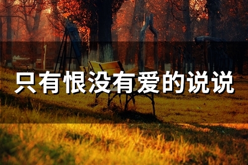 只有恨没有爱的说说(精选73句)