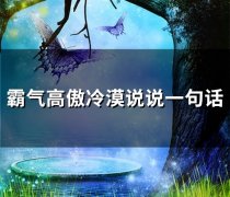 霸气高傲冷漠说说一句话(精选67句)
