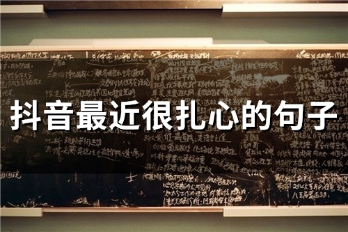 抖音最近很扎心的句子(66句) 抖音最近很扎心的句子(66句)