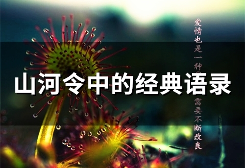 山河令中的经典语录(29句)