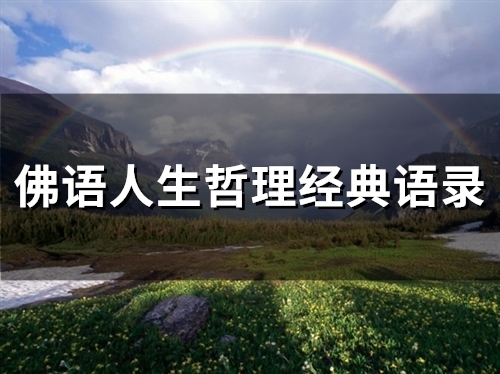 佛语人生哲理经典语录(97句)