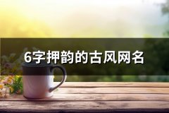 6字押韵的古风网名(475个)