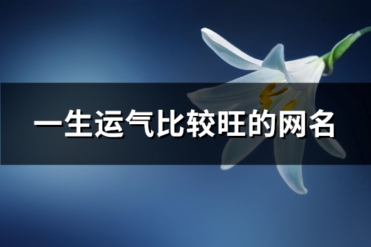 一生运气比较旺的网名(共421个)