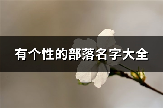 有个性的部落名字大全(精选153个)
