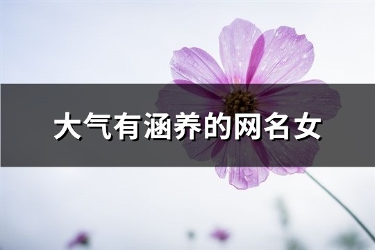 大气有涵养的网名女(精选1069个)