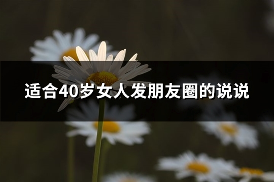 适合40岁女人发朋友圈的说说(通用80句)
