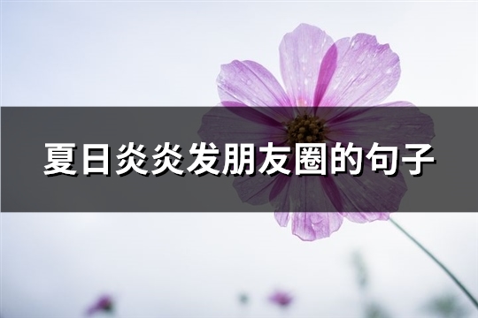 夏日炎炎发朋友圈的句子(实用100句)