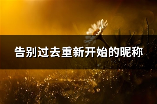 告别过去重新开始的昵称(462个)