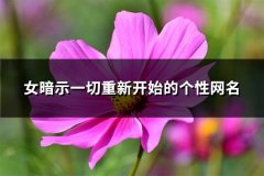 女暗示一切重新开始的个性网名(104个)