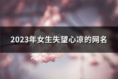 2023年女生失望心凉的网名(优选340个)