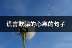 谎言欺骗的心寒的句子(精选74句)