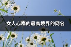 女人心寒的最高境界的网名(240个)
