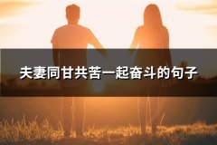 夫妻同甘共苦一起奋斗的句子(热门86句)