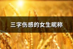 三字伤感的女生昵称(优选893个)