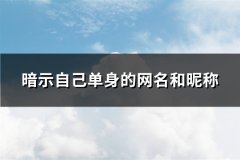暗示自己单身的网名和昵称(精选443个)