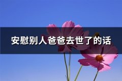 安慰别人爸爸去世了的话(实用105句)
