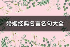 婚姻经典名言名句大全(通用82句)