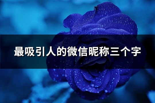 最吸引人的微信昵称三个字(优选185个)