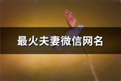 最火夫妻微信网名(共160个)