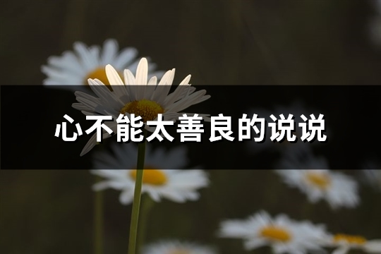 心不能太善良的说说(优选93句)