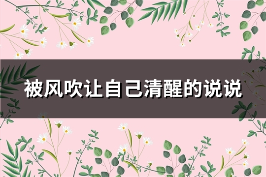 被风吹让自己清醒的说说(精选66句)