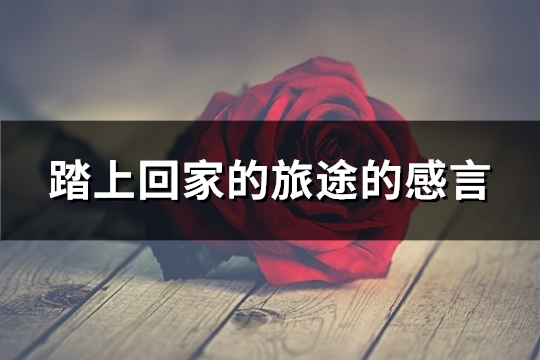 踏上回家的旅途的感言(优选98句) 踏上回家的旅途的感言(优选98句)