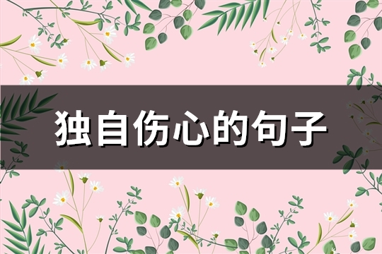 独自伤心的句子(推荐88句)