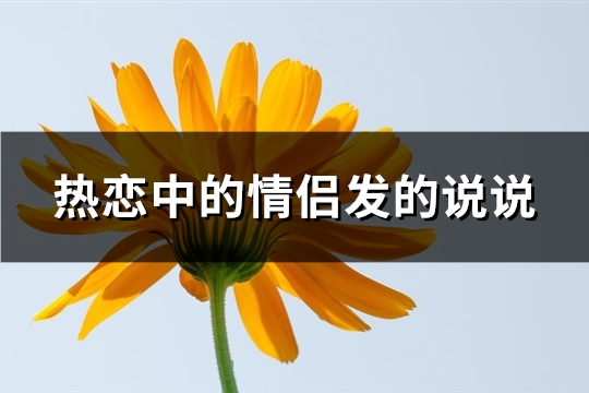热恋中的情侣发的说说(115句)