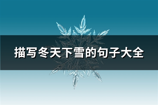 描写冬天下雪的句子大全(精选90句) 描写冬天下雪的句子大全(精选90句)