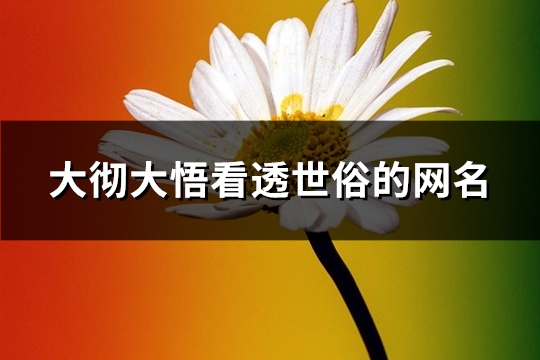 大彻大悟看透世俗的网名(63个)