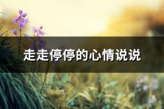 走走停停的心情说说(推荐85句)