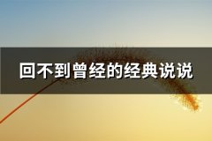 回不到曾经的经典说说(精选91句)