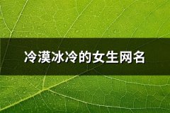 冷漠冰冷的女生网名(共87个)