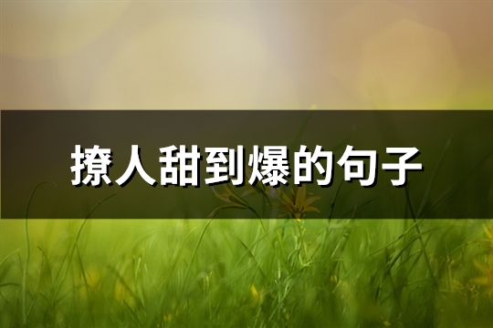 撩人甜到爆的句子(优选102句) 撩人甜到爆的句子(优选102句)