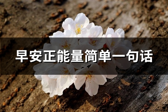 早安正能量简单一句话(75句)