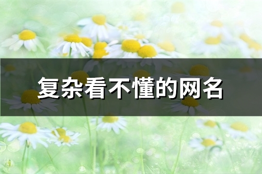 复杂看不懂的网名(共61个)