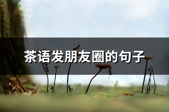 茶语发朋友圈的句子(共26句)